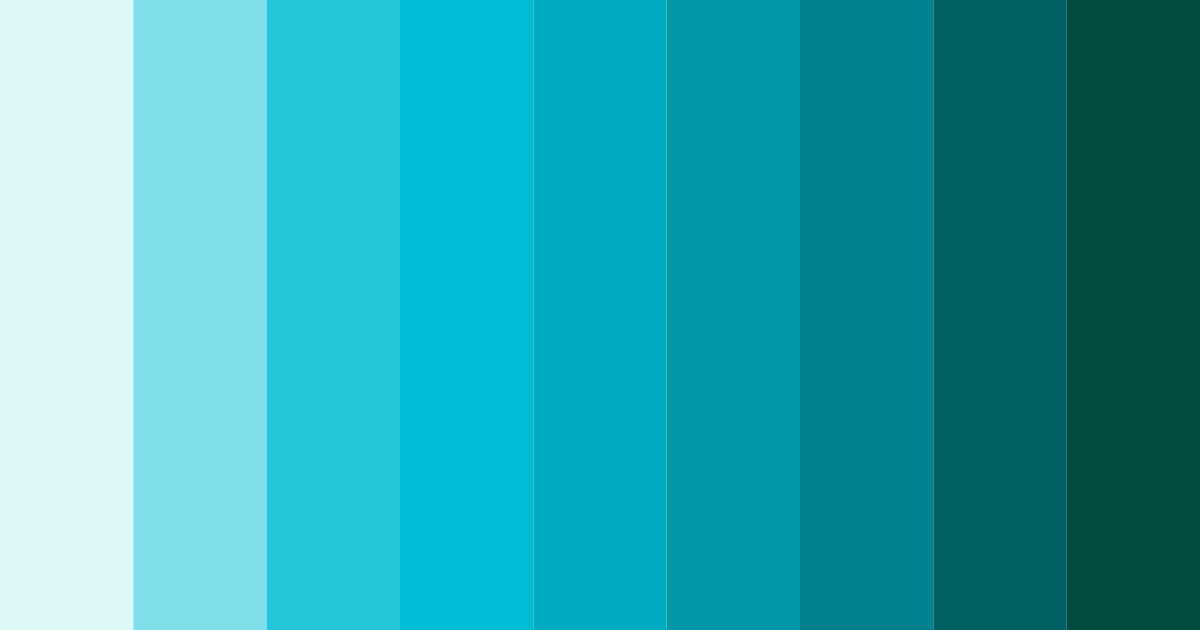 Download turquoise brilliant color palette PNG image (landscape)