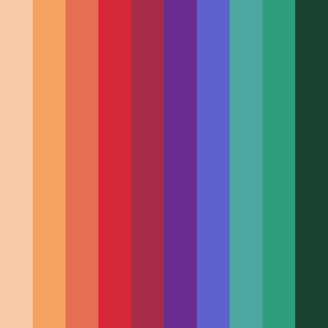 Download vibrant red and blue color palette PNG image (square)