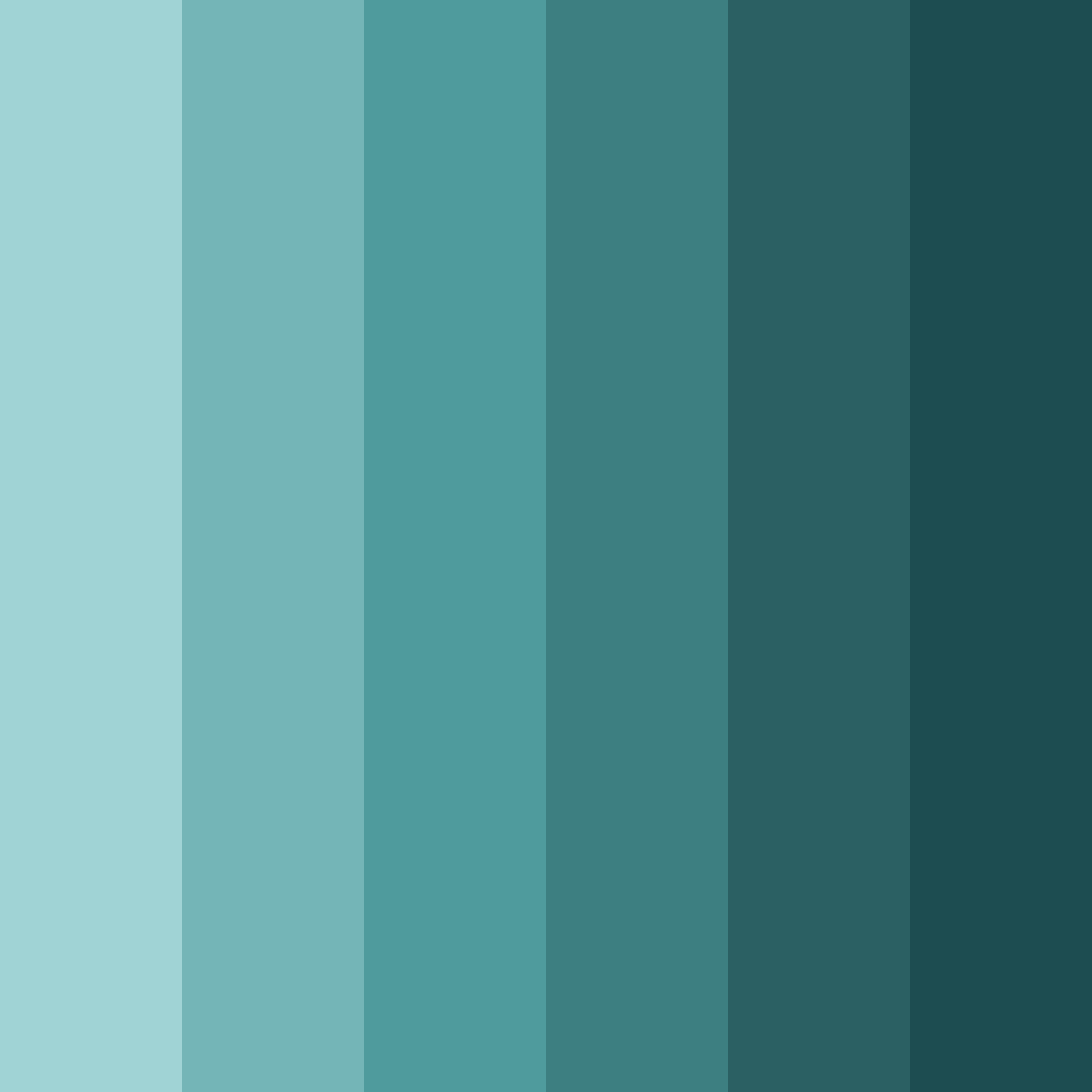 Download teal shades color palette PNG image (square)