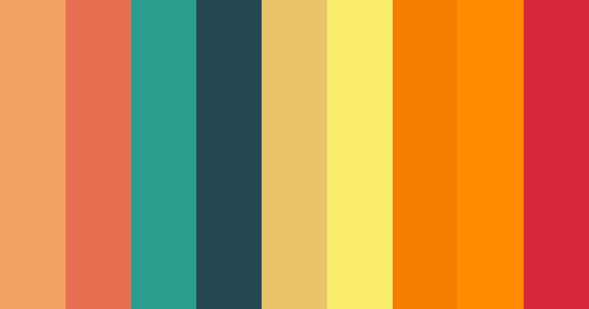 Download vibrant orange party color palette PNG image (landscape)