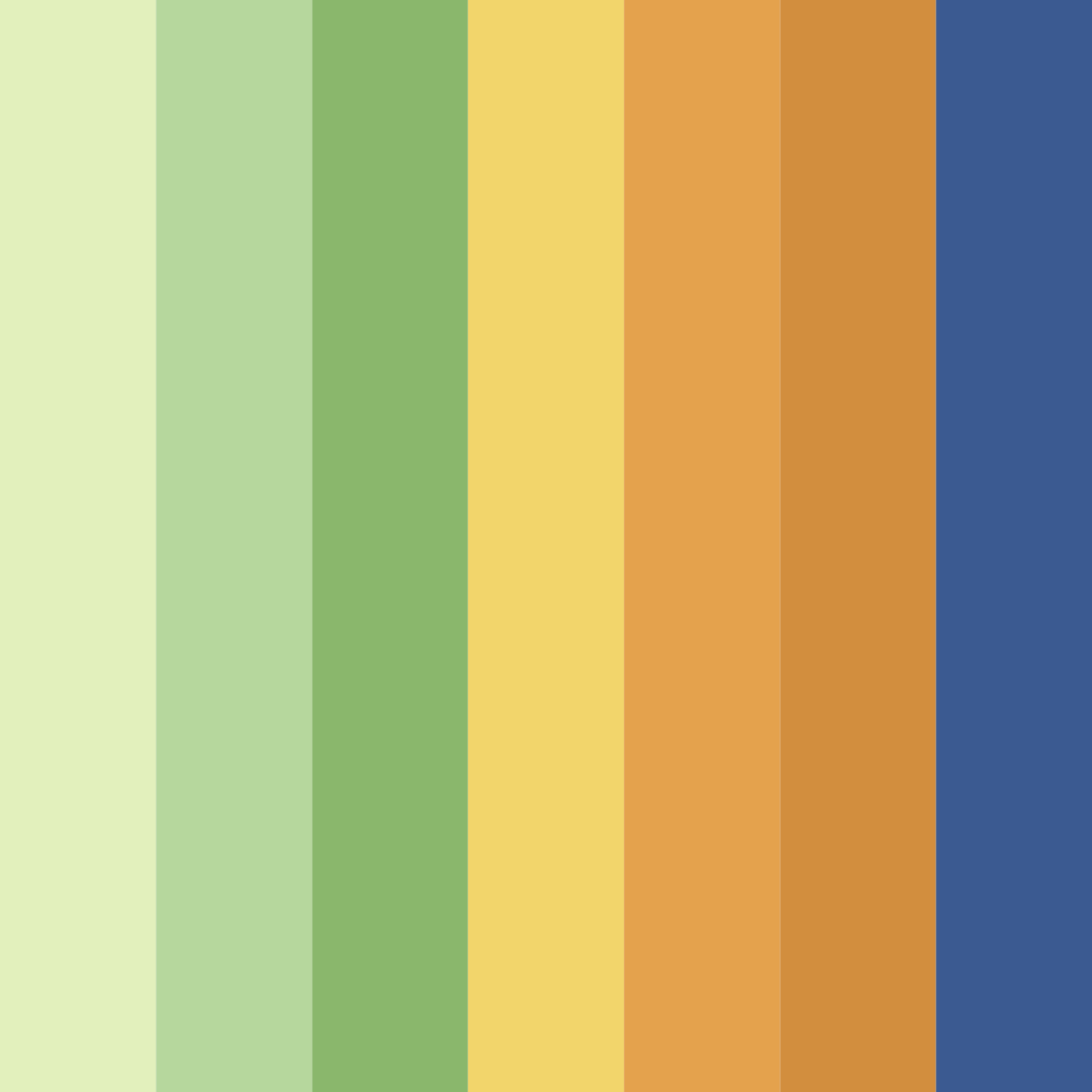 Download sunset meadow color palette PNG image (square)