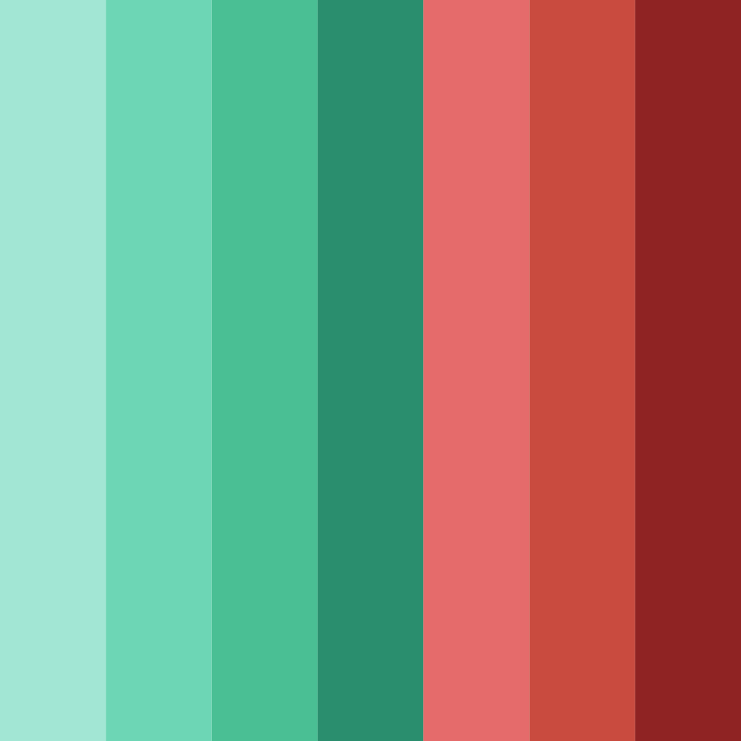 Download teal and red inferno color palette PNG image (square)