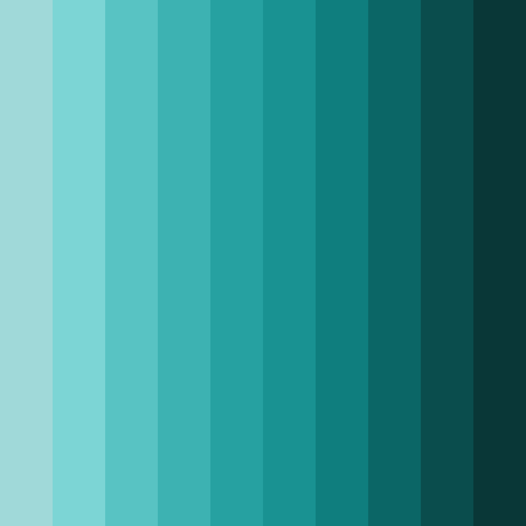 Download bluish green shades color palette PNG image (square)