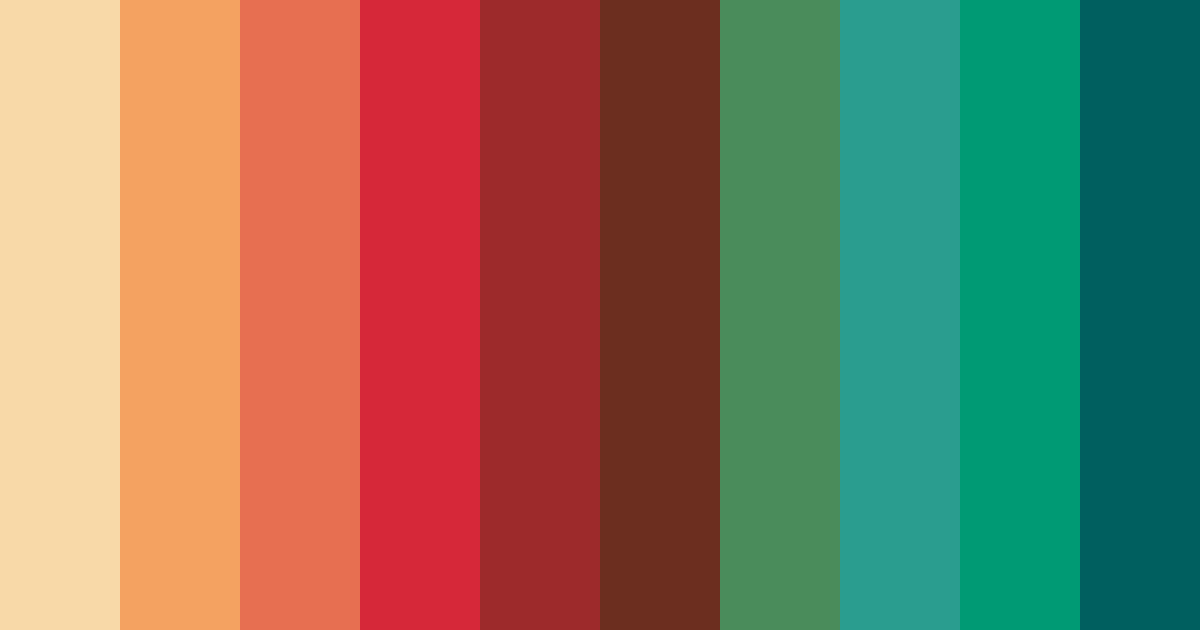 Download red to green tan transition color palette PNG image (landscape)