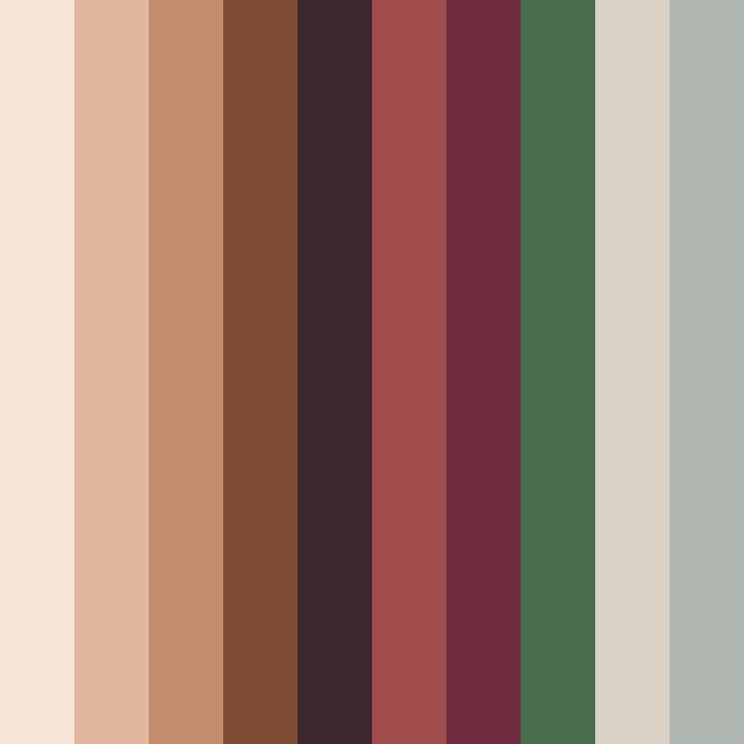 Download earthy pink color palette PNG image (square)