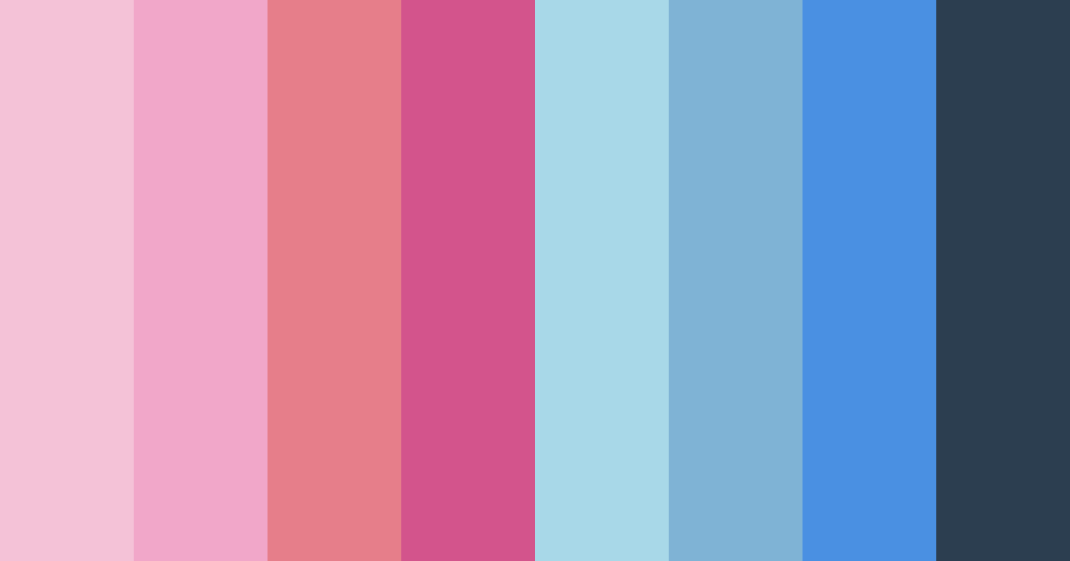 Download blush pink and baby blue mix color palette PNG image (landscape)