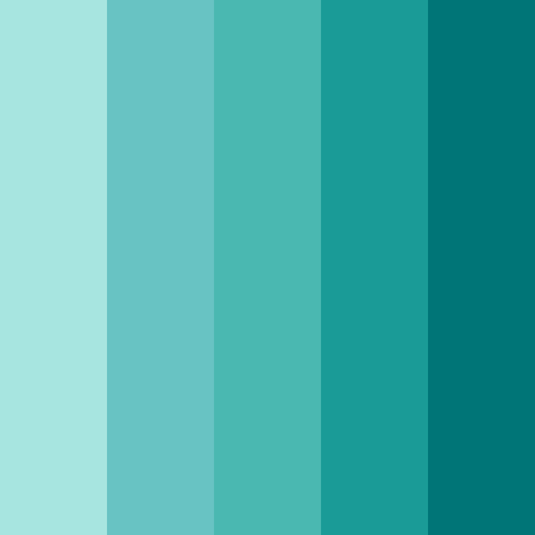 Download shades of aquamarine color palette PNG image (square)