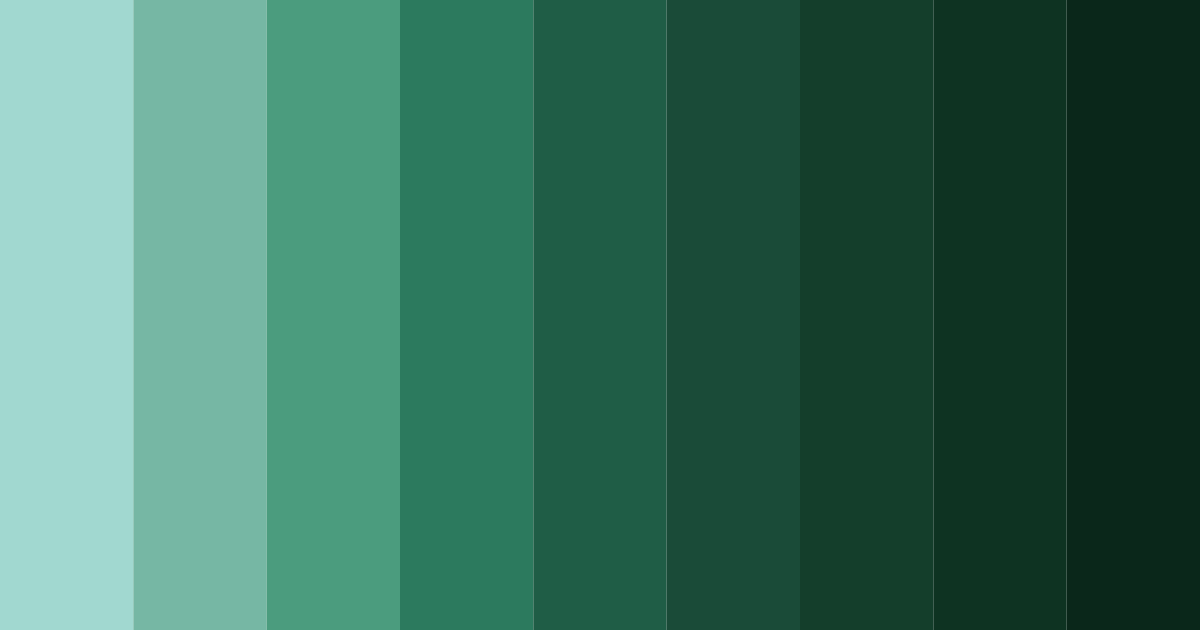 Download shades of phthalo green color palette PNG image (landscape)