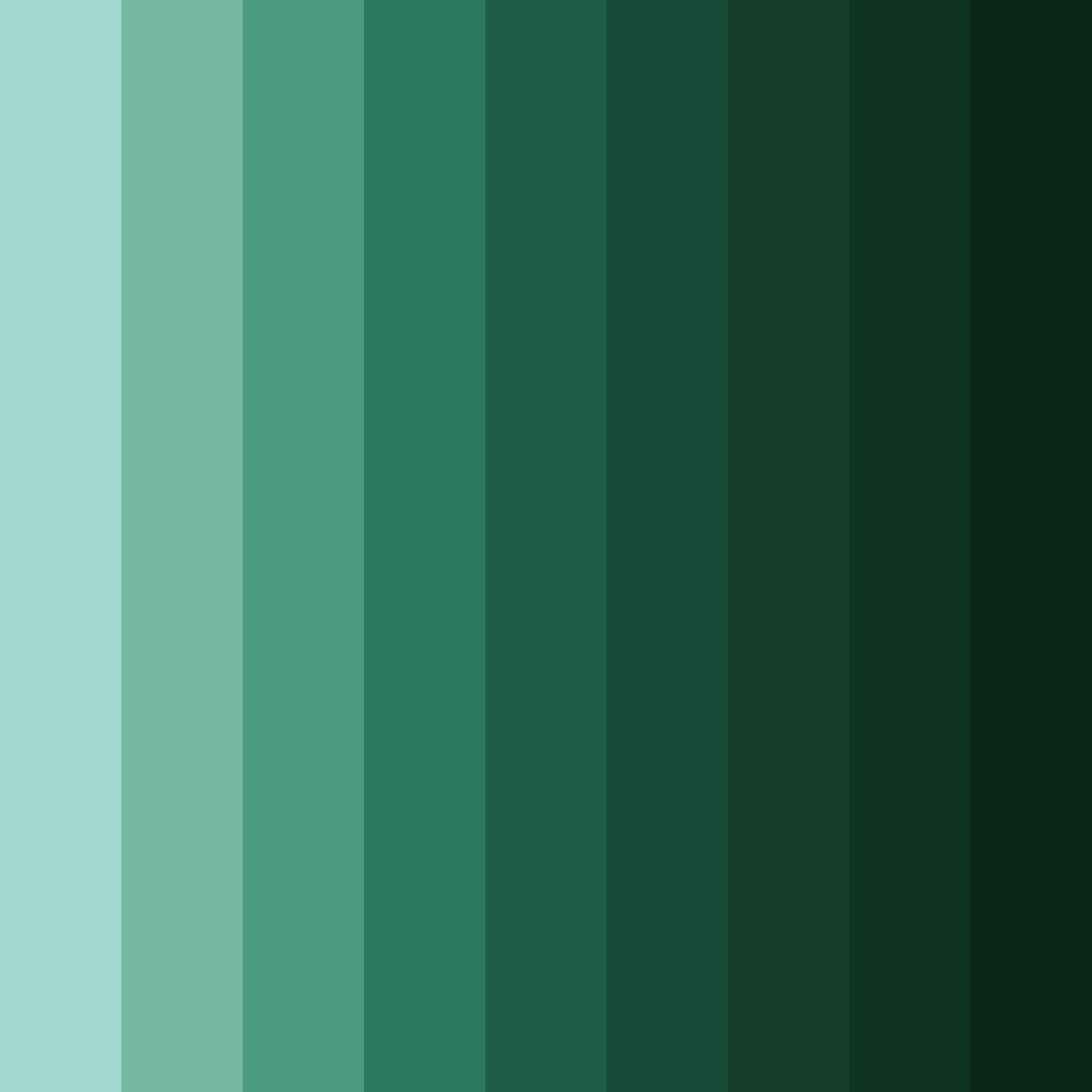 Download shades of phthalo green color palette PNG image (square)