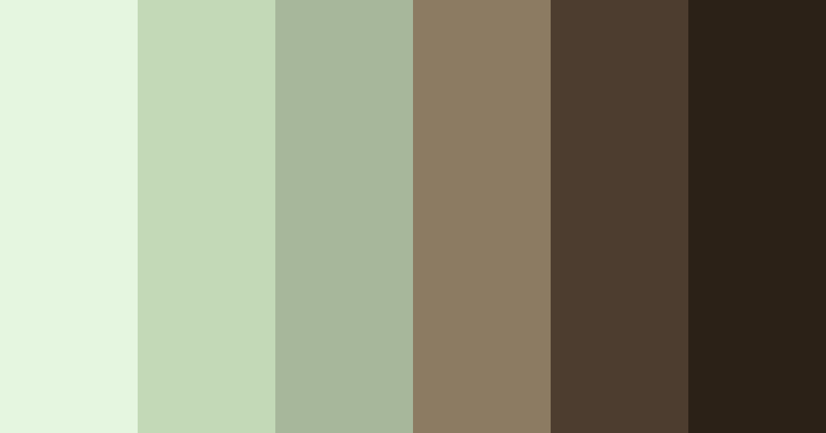 Download shades of green brown black color palette PNG image (landscape)