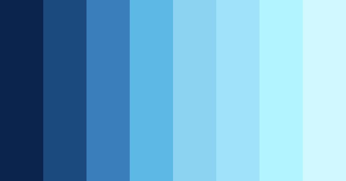 Download shades of blue color palette PNG image (landscape)