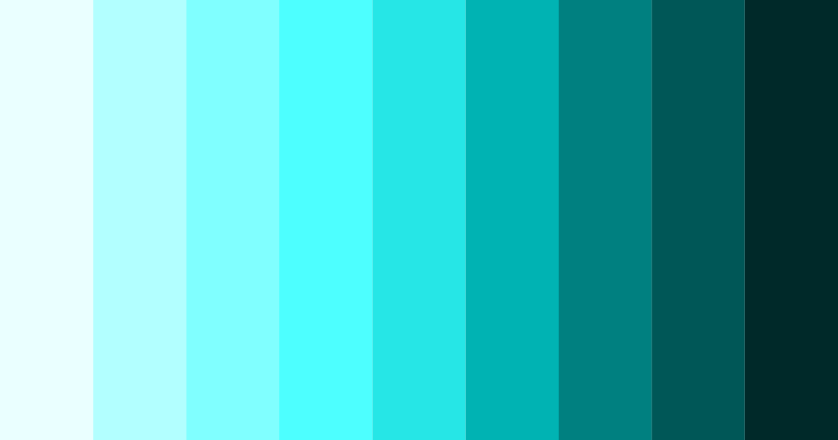 Download teal fluor color palette PNG image (landscape)