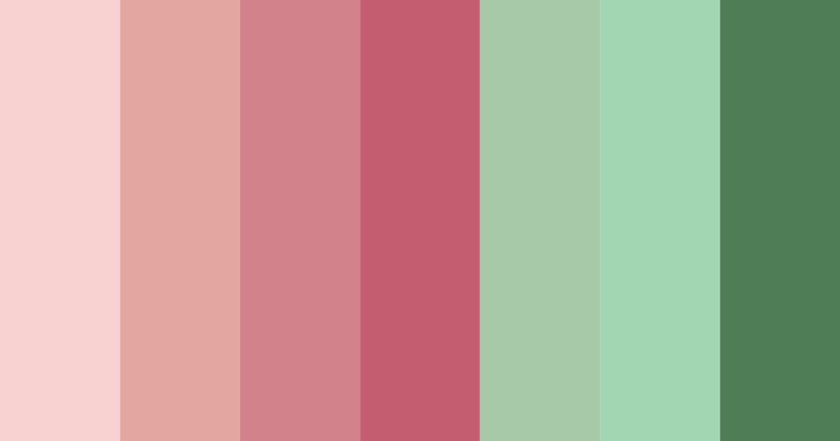 Download antique rose and green charm color palette PNG image (landscape)
