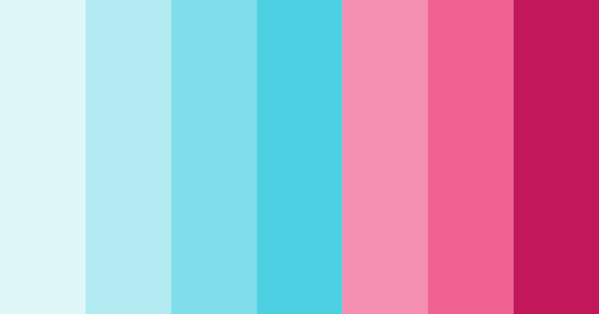 Download shades of aqua and pink color palette PNG image (landscape)