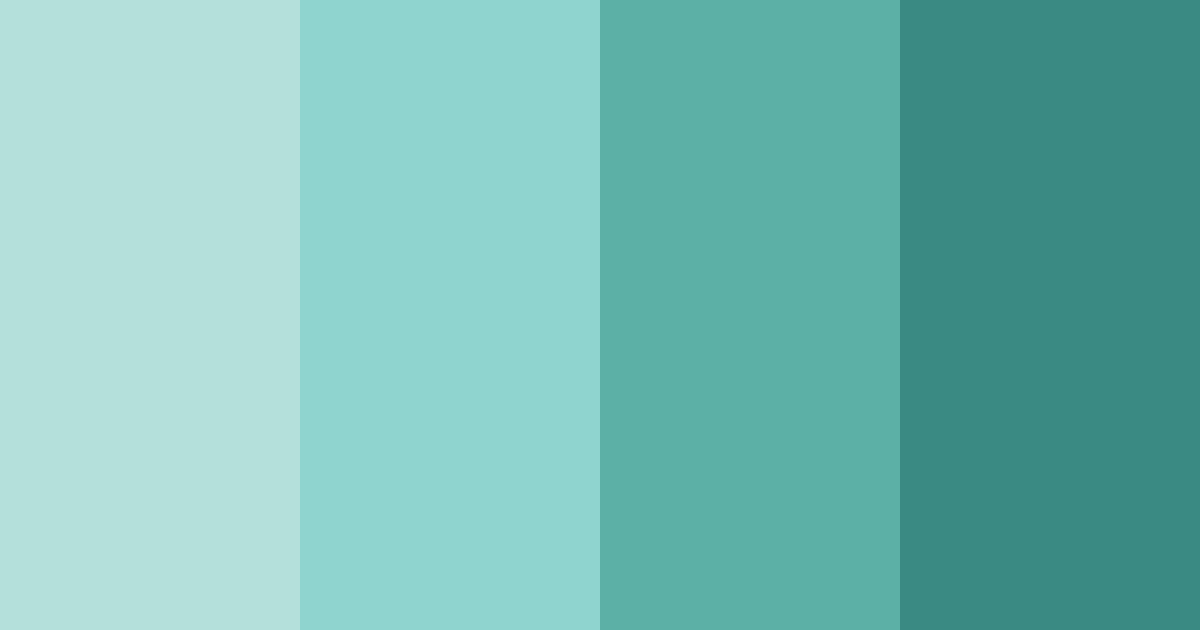 Download shades of teal color palette PNG image (landscape)