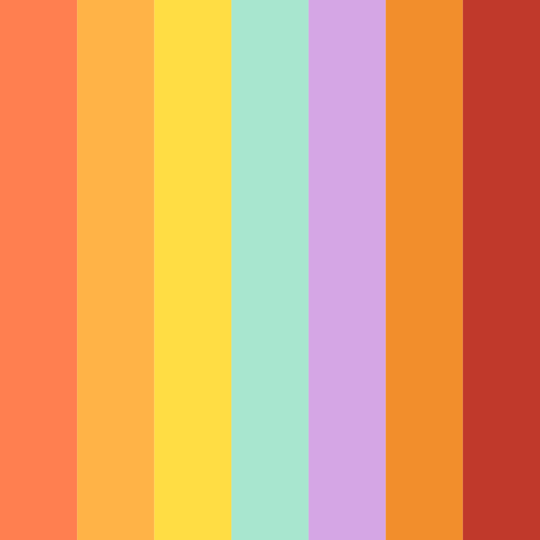 Download rainbow colors color palette PNG image (square)