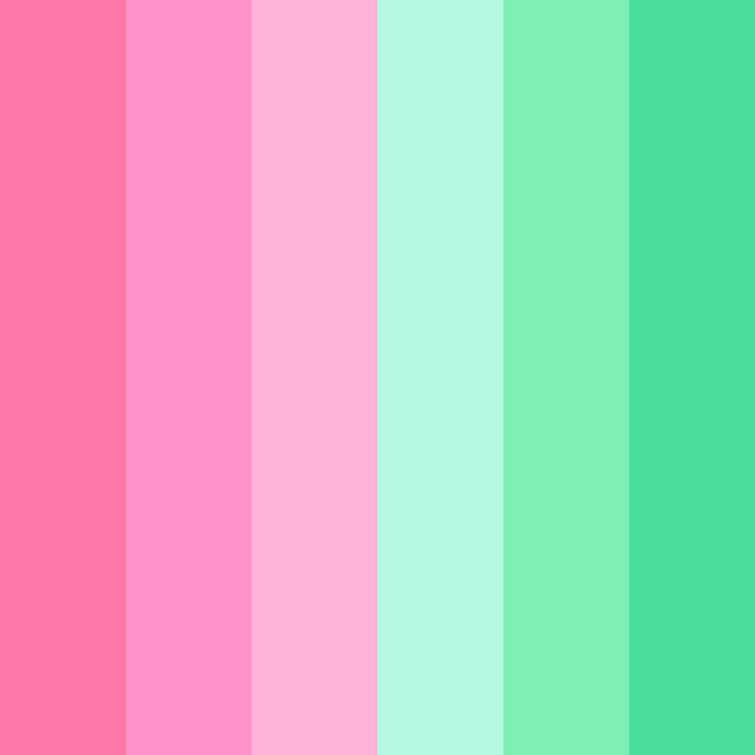 Download pink mint delight color palette PNG image (square)