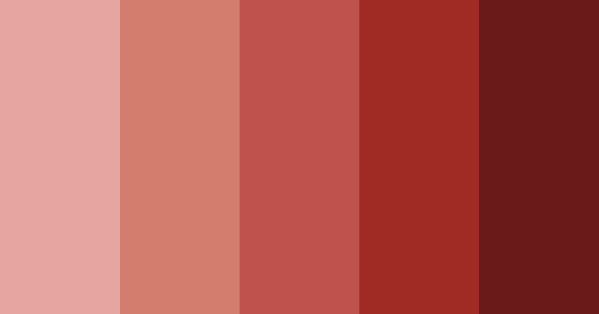Download earthy red shades color palette PNG image (landscape)