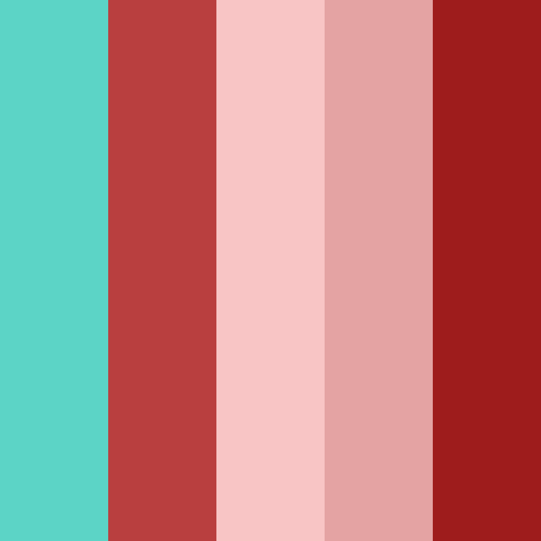 Download shades of red and teal color palette PNG image (square)