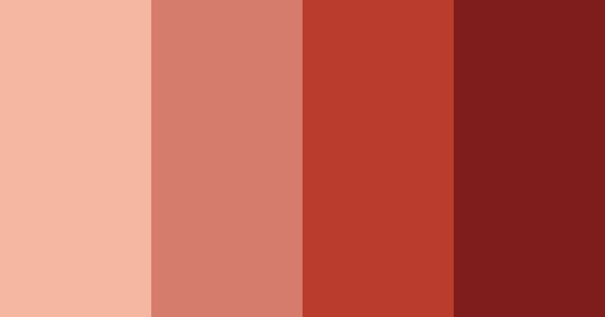 Download shades of indian red color palette PNG image (landscape)