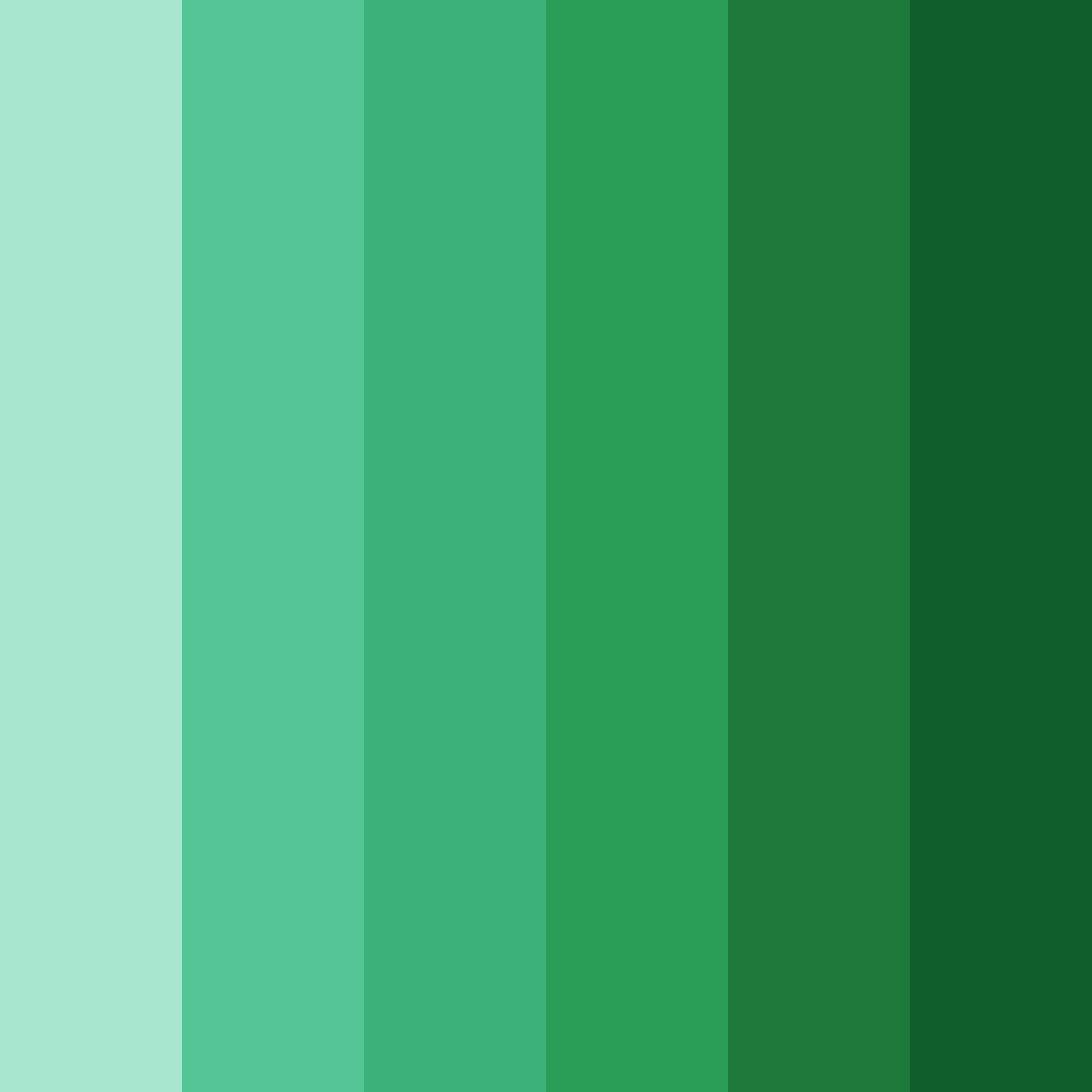 Download deep green shades color palette PNG image (square)