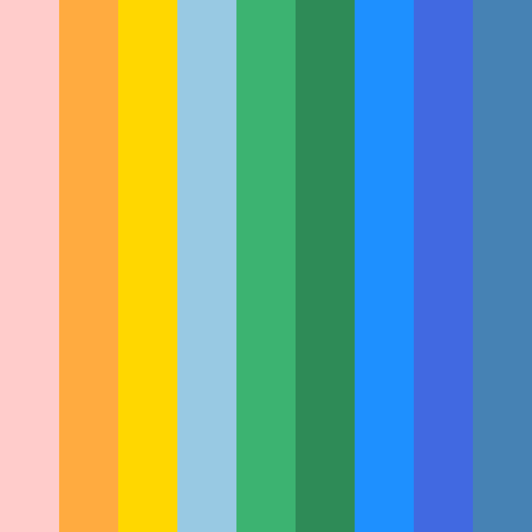 Download colorful sunset color palette PNG image (square)
