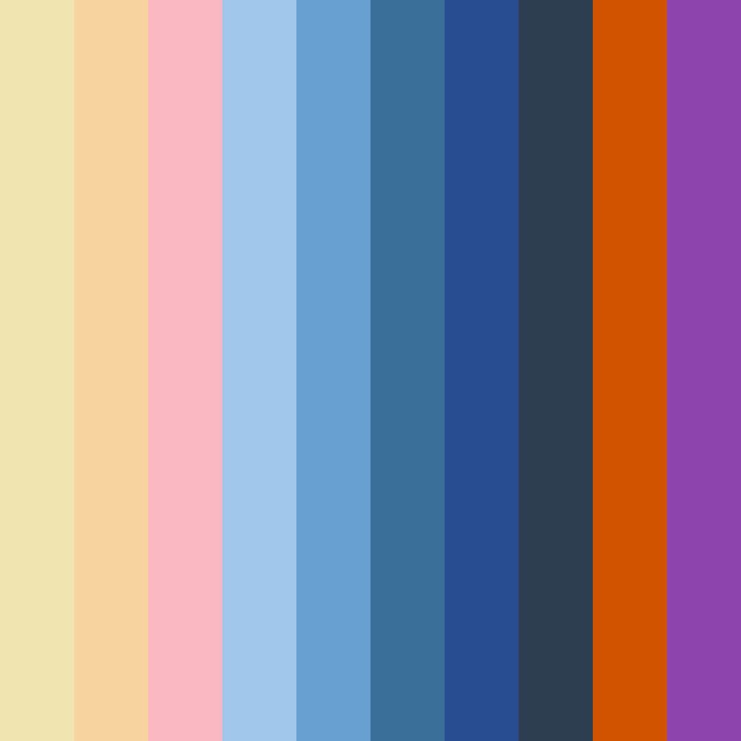 Download blue sunset color palette PNG image (square)