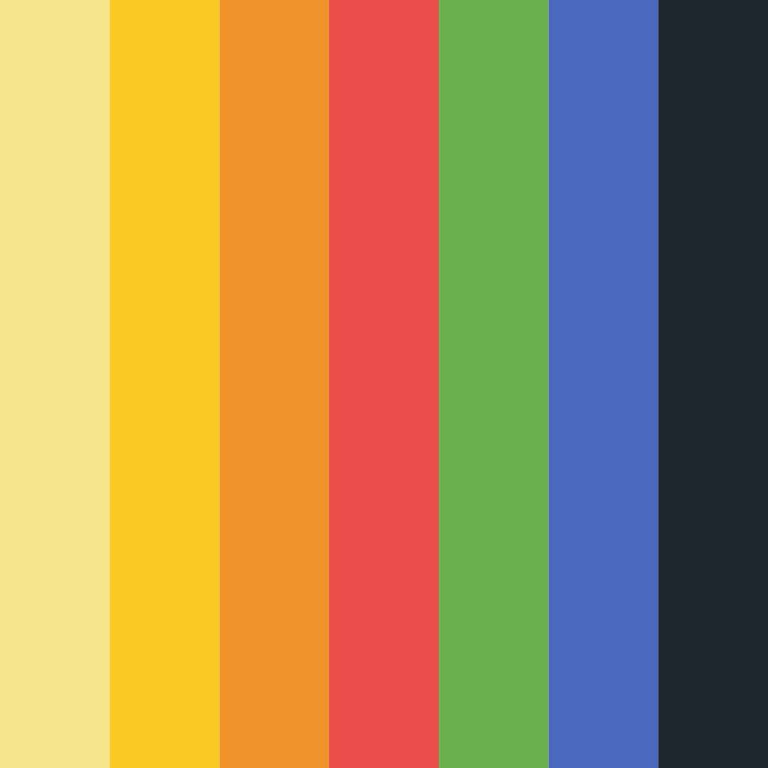 Download vibrant yellow color palette PNG image (square)