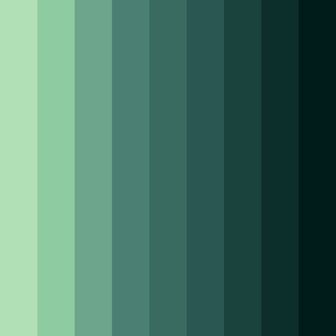 Download dark greens color palette PNG image (square)