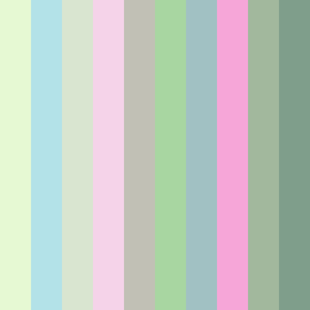 Download whimsical garden dreams color palette PNG image (square)