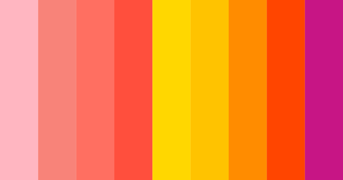 Download coral sunset color palette PNG image (landscape)