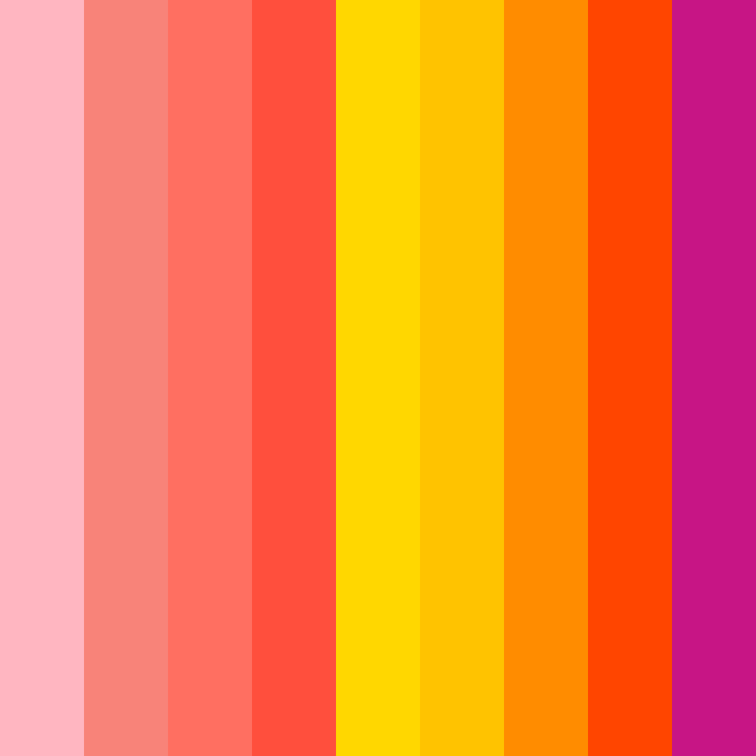 Download coral sunset color palette PNG image (square)