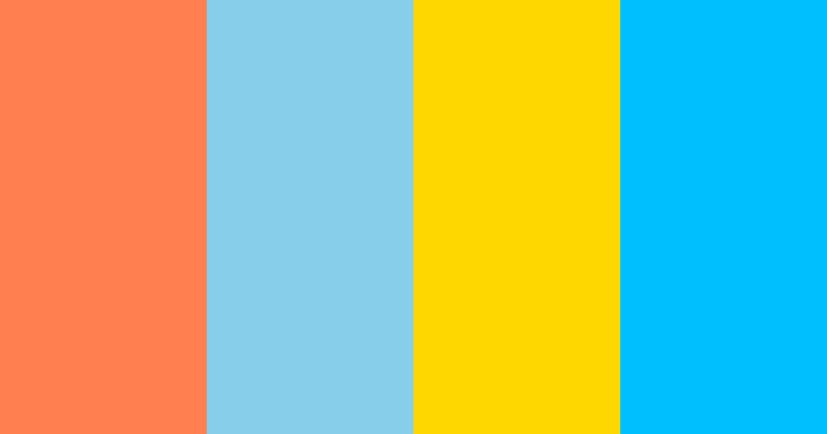 Download orange, sky blue, gold, deep sky blue color palette PNG image (landscape)