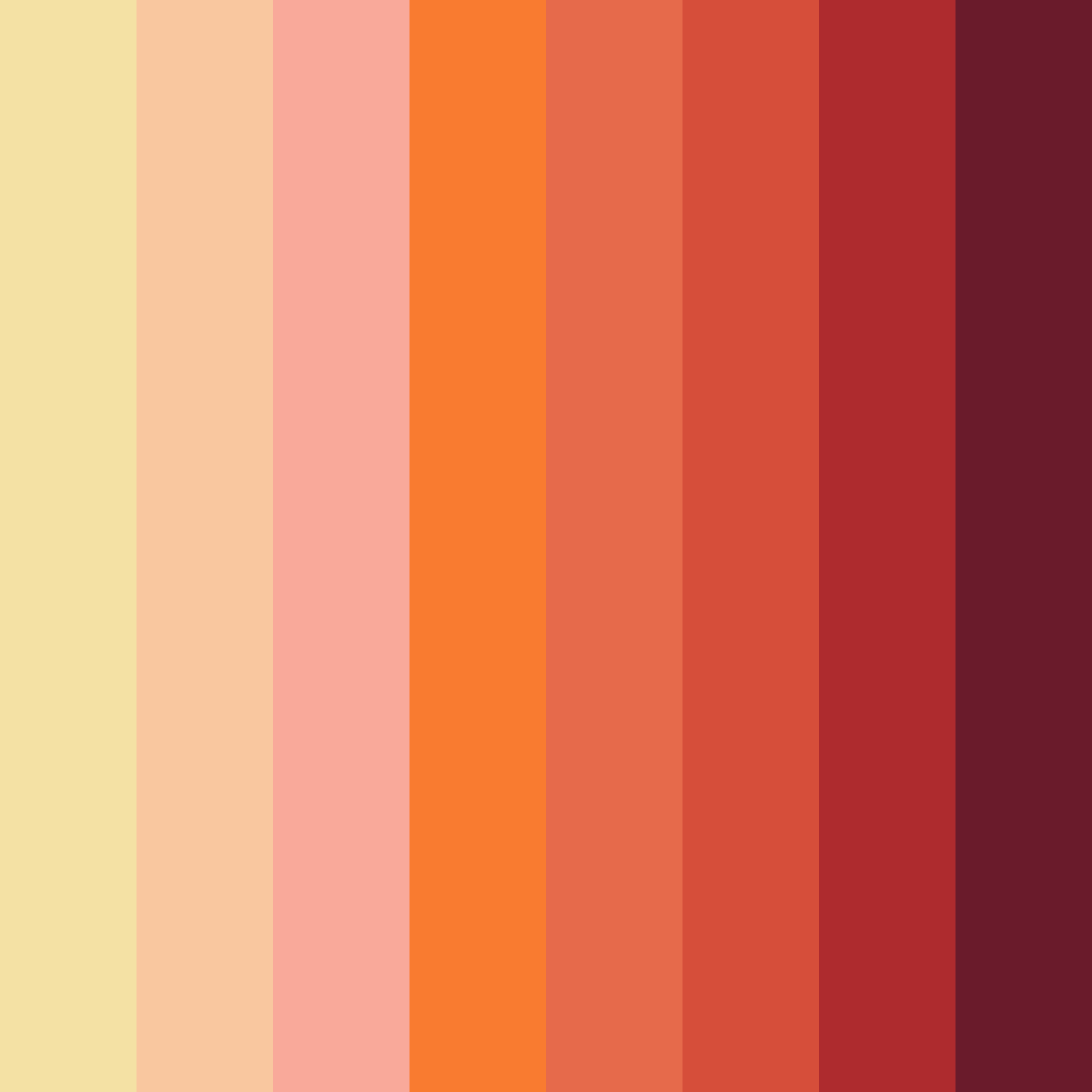 Download red sunset color palette PNG image (square)