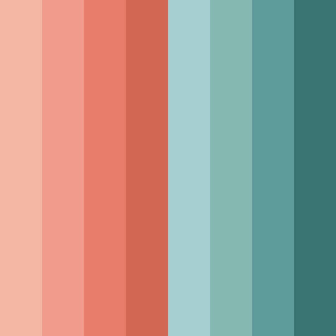 Download coral oasis color palette PNG image (square)