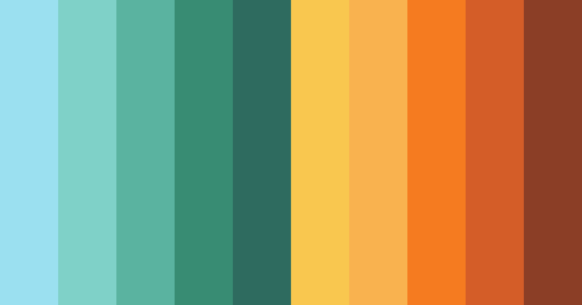 Download teal earth color palette PNG image (landscape)