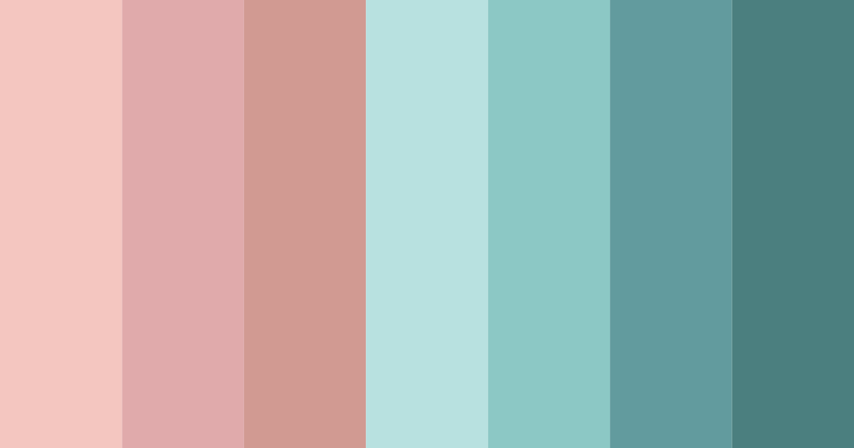 Download shades of pink and teal color palette PNG image (landscape)