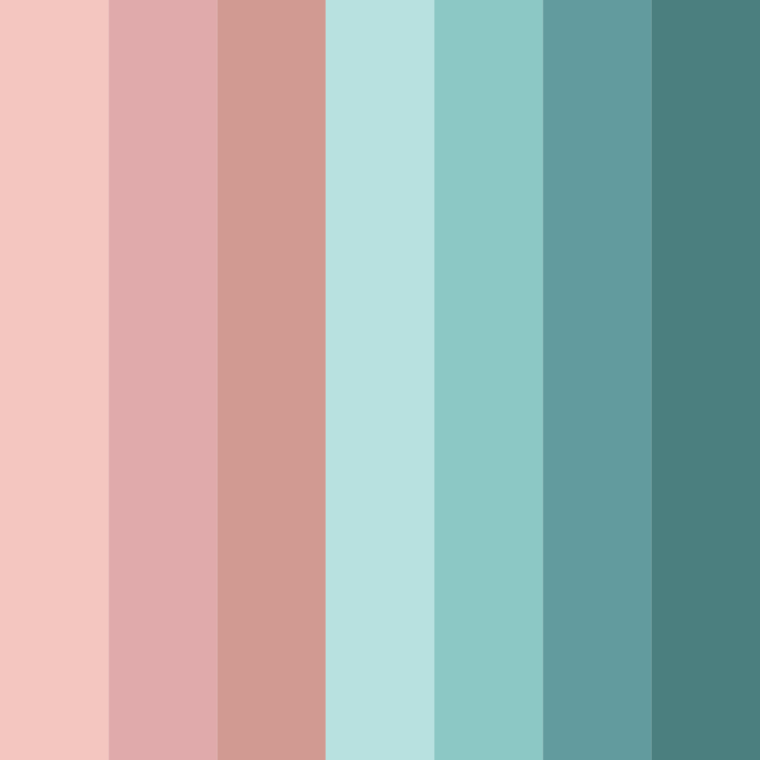 Download shades of pink and teal color palette PNG image (square)