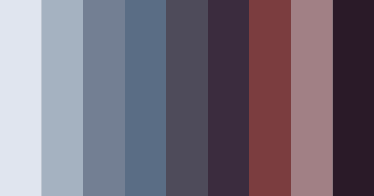 Download dusty blue burgundy color palette PNG image (landscape)