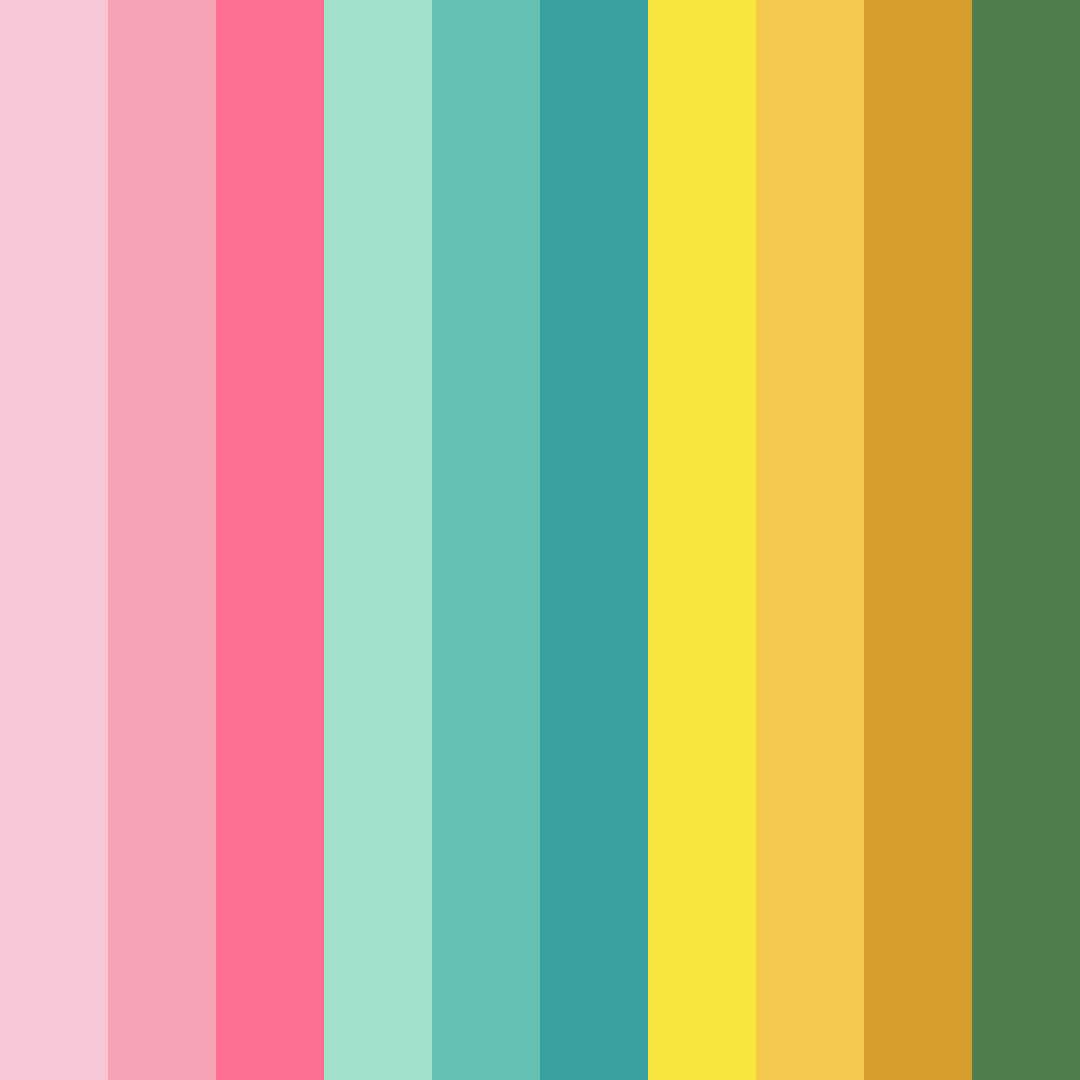 Download cotton candy garden color palette PNG image (square)