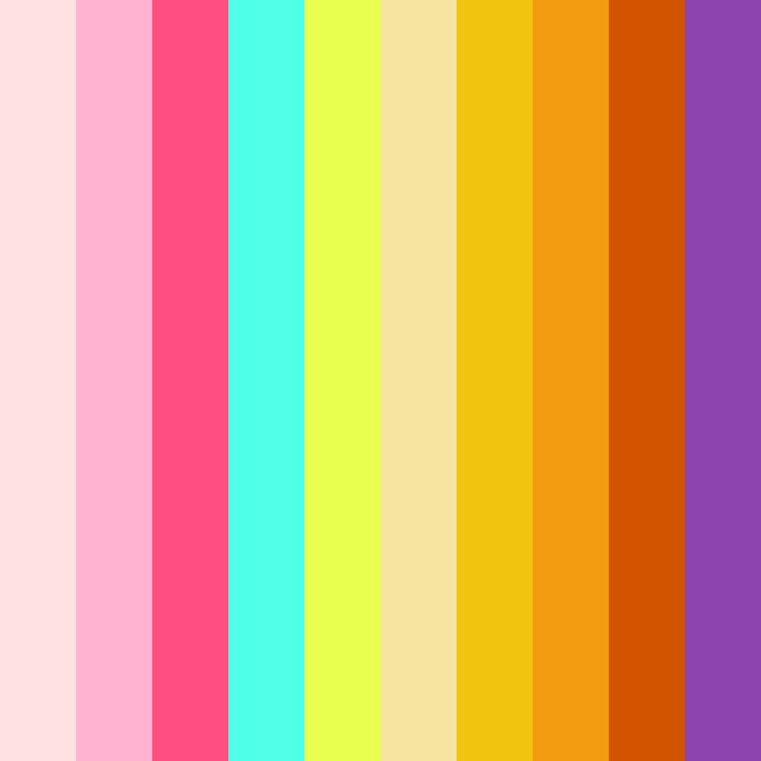 Download tropical sunrise color palette PNG image (square)