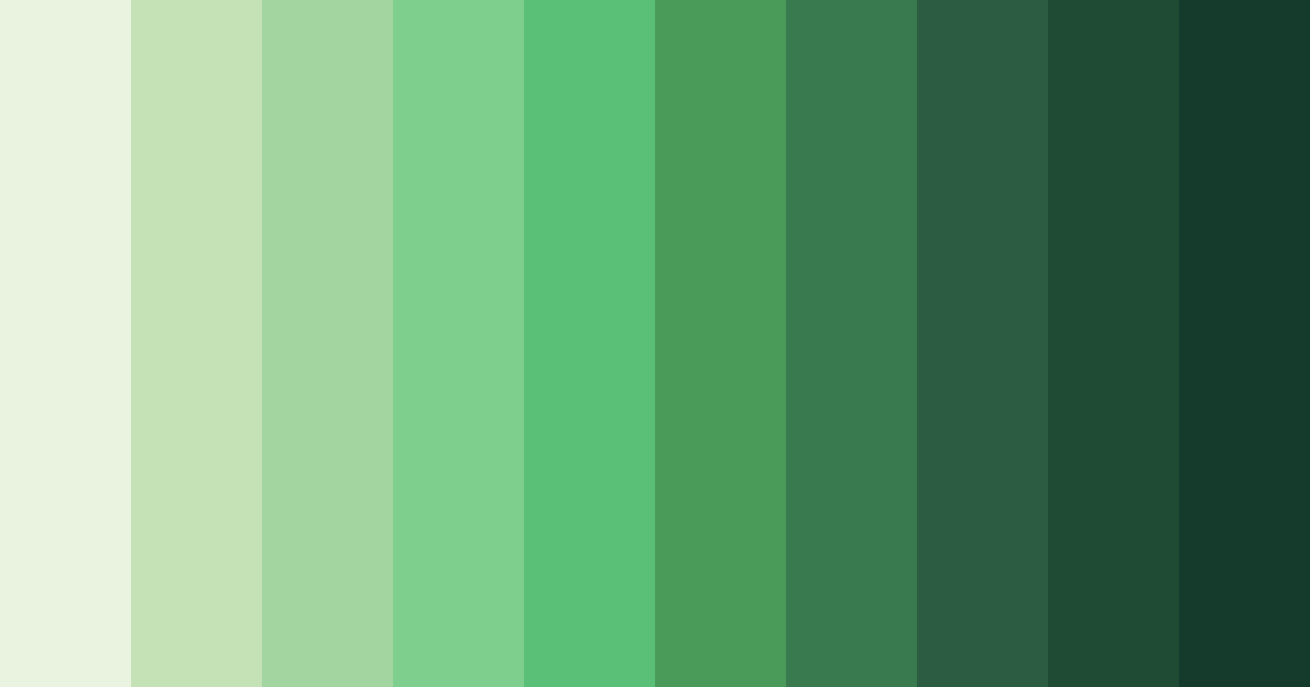 Download shades of matcha green color palette PNG image (landscape)