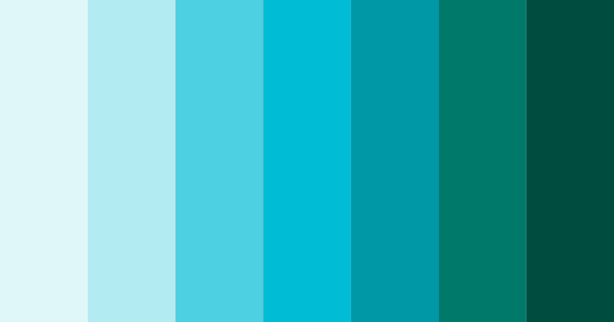 Download shades of aqua color palette PNG image (landscape)