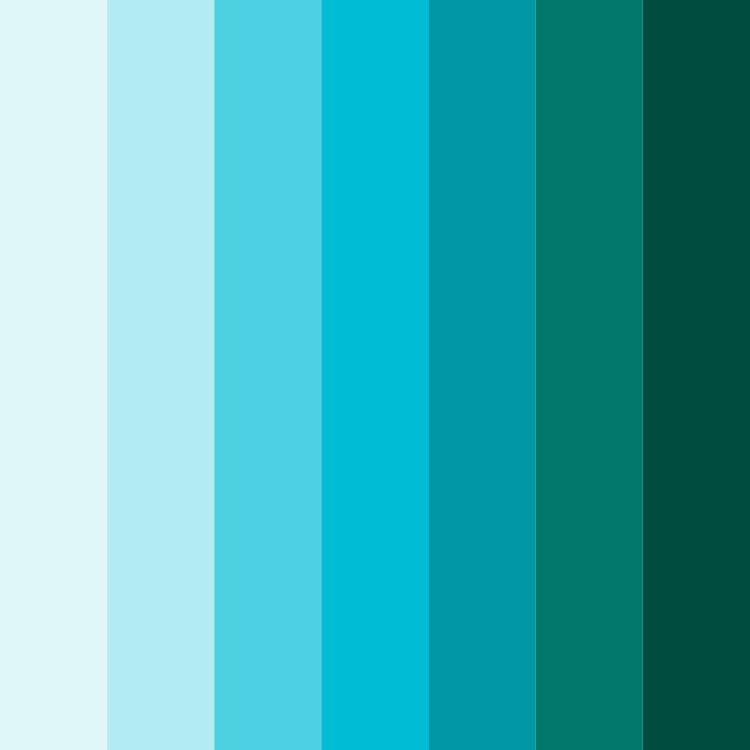 Download shades of aqua color palette PNG image (square)