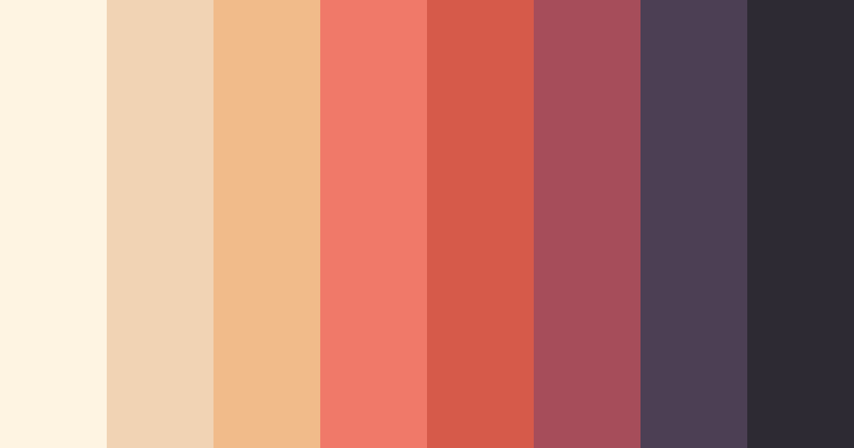 Download warm coral color palette PNG image (landscape)