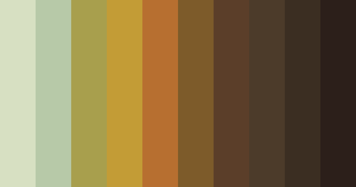 Download shades of green brown gold rust color palette PNG image (landscape)