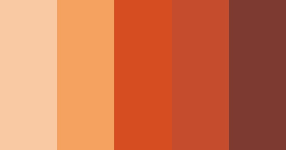 Download rusty orange shades color palette PNG image (landscape)