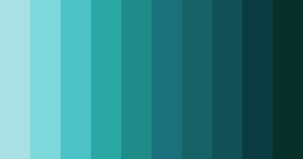 Download deep teal serenity color palette PNG image (landscape)