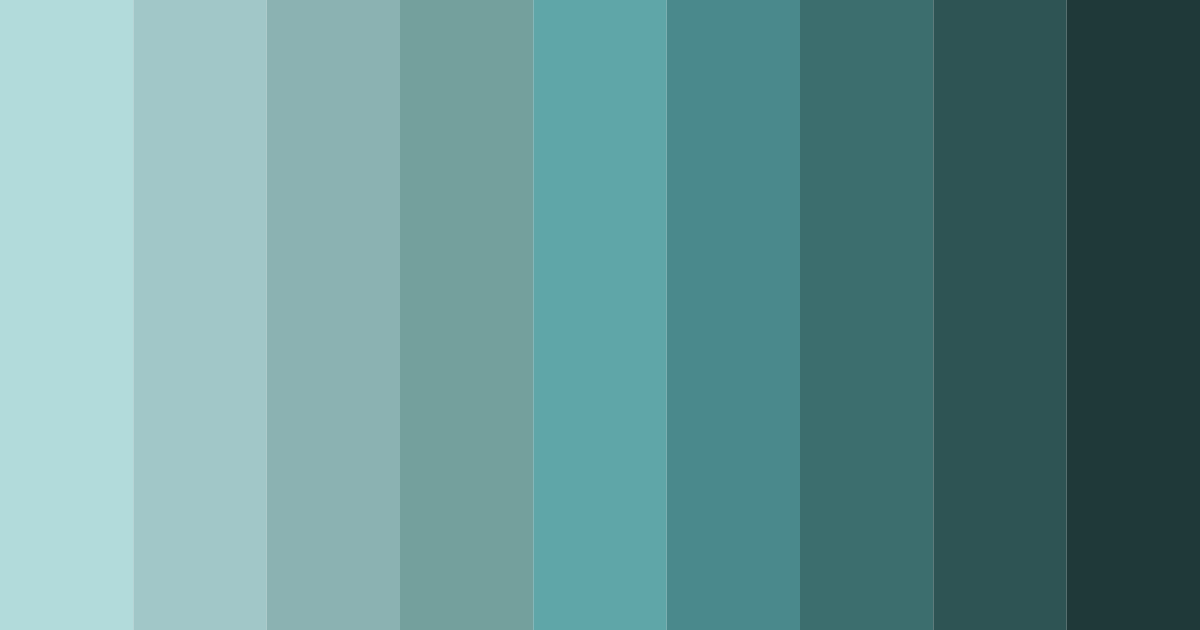 Download teal shades color palette PNG image (landscape)