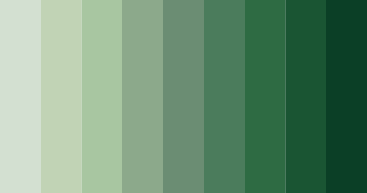 Download green shades color palette PNG image (landscape)